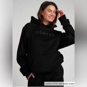 Comfrt Tranquil Hoodie Unisex Large Black Oversized Heavyweight Kangaroo Pocket